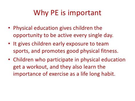 The Importance of Physical Education in Schools .